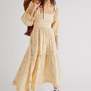 ISO Free People Dahlia embroidered maxi dress XS